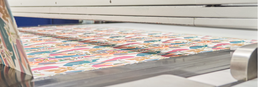 digital print application on fabric using a textile printing machine